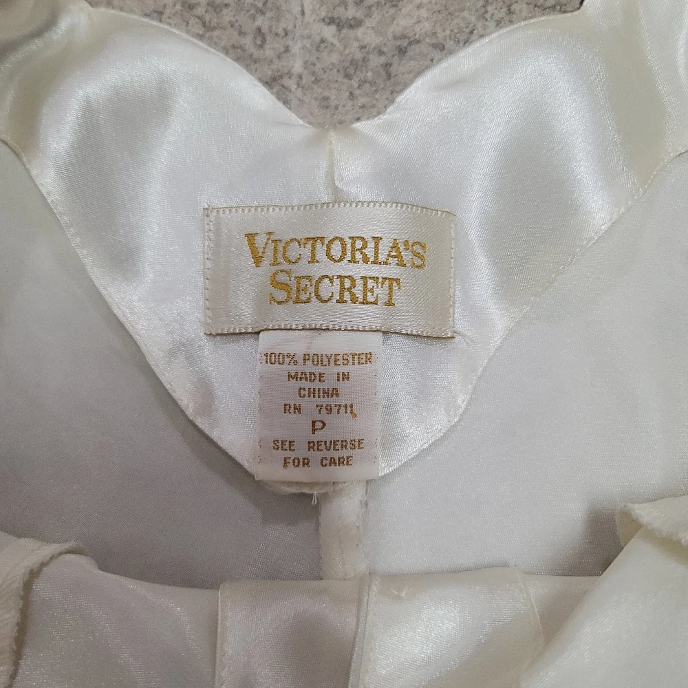 Vintage 90s Victoria’s Secret Gold Label Satin Bridal Slip Mini Dress Ivory - Picture 10 of 12